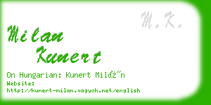 milan kunert business card